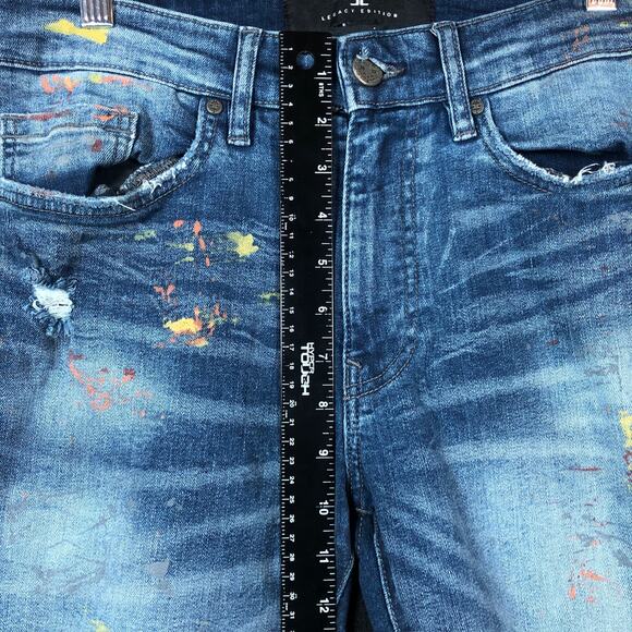 Jordan Craig Mens Jeans Blue Sean Legacy Edition Painted Moto Distressed 32x32 - Picture 9 of 13